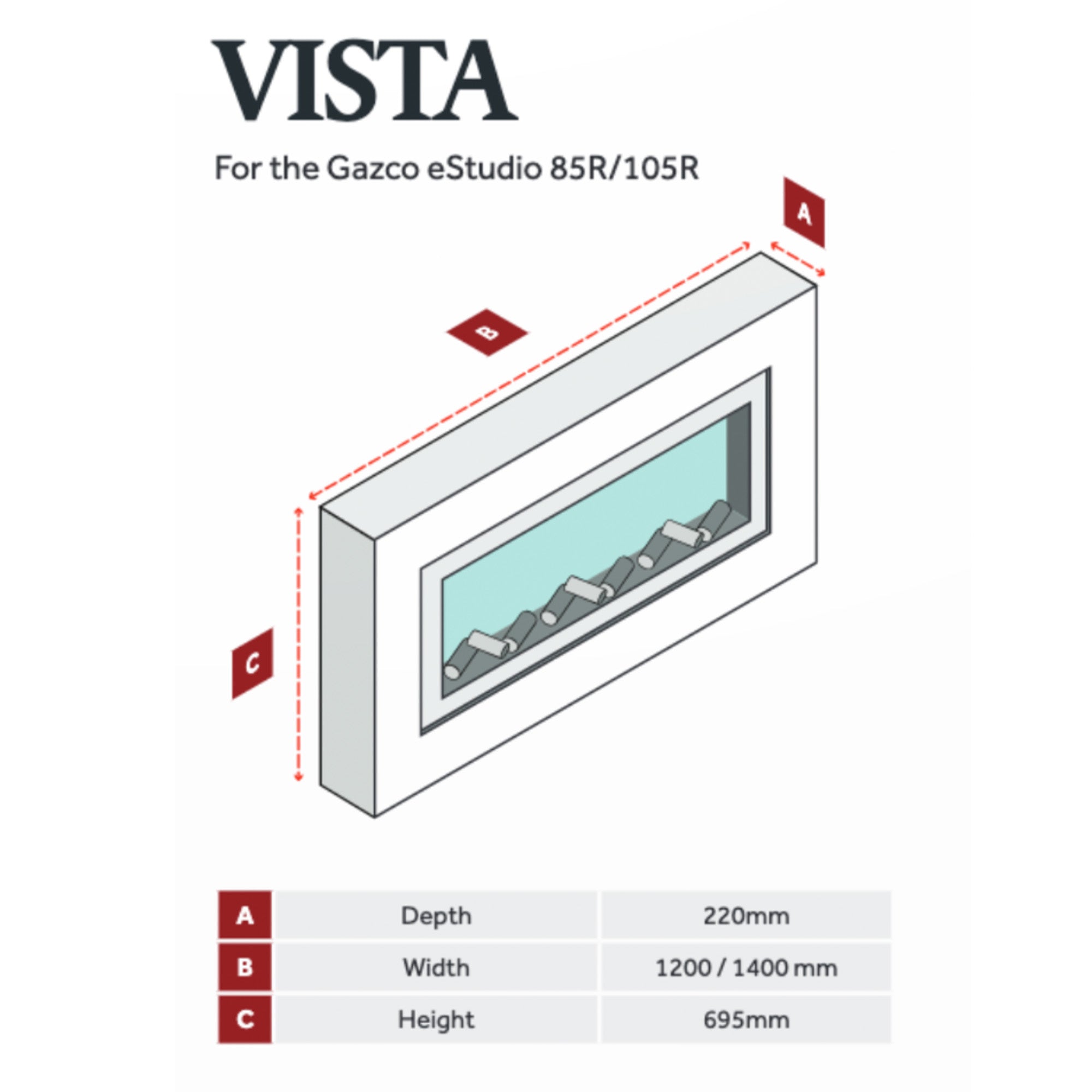 Focus Fireplaces Vista Electric Fire Suite