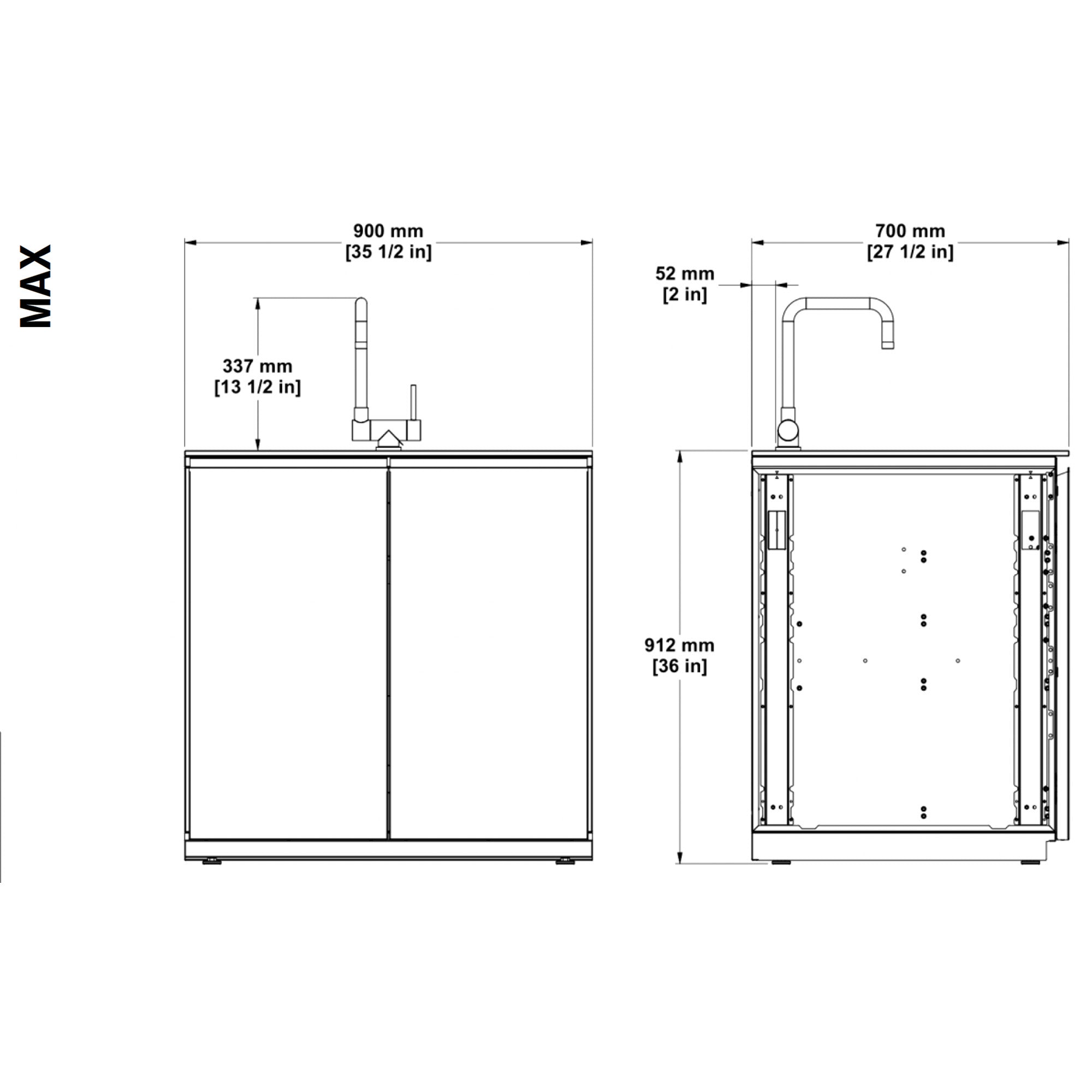 Fontana Ignes IGN-Aqua Sink – Modular Outdoor Kitchen - Available in 2 Sizes