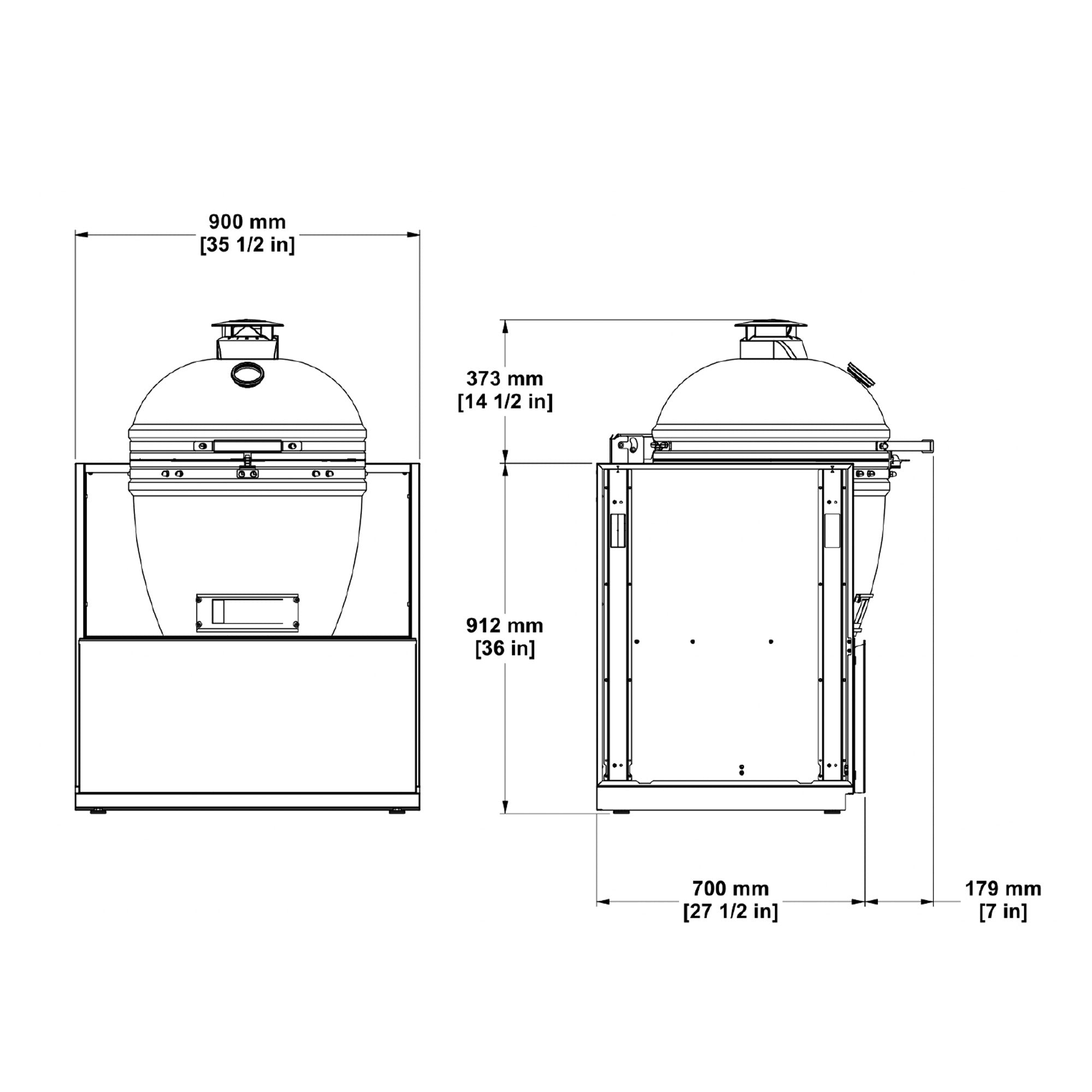 Fontana Ignes IGN-Kamado Charcoal Grill – Modular Outdoor Kitchen - Available in 2 Sizes