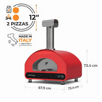 Fontana Volta 70 Duel Fuel Countertop Pizza Oven - Rosso/Red