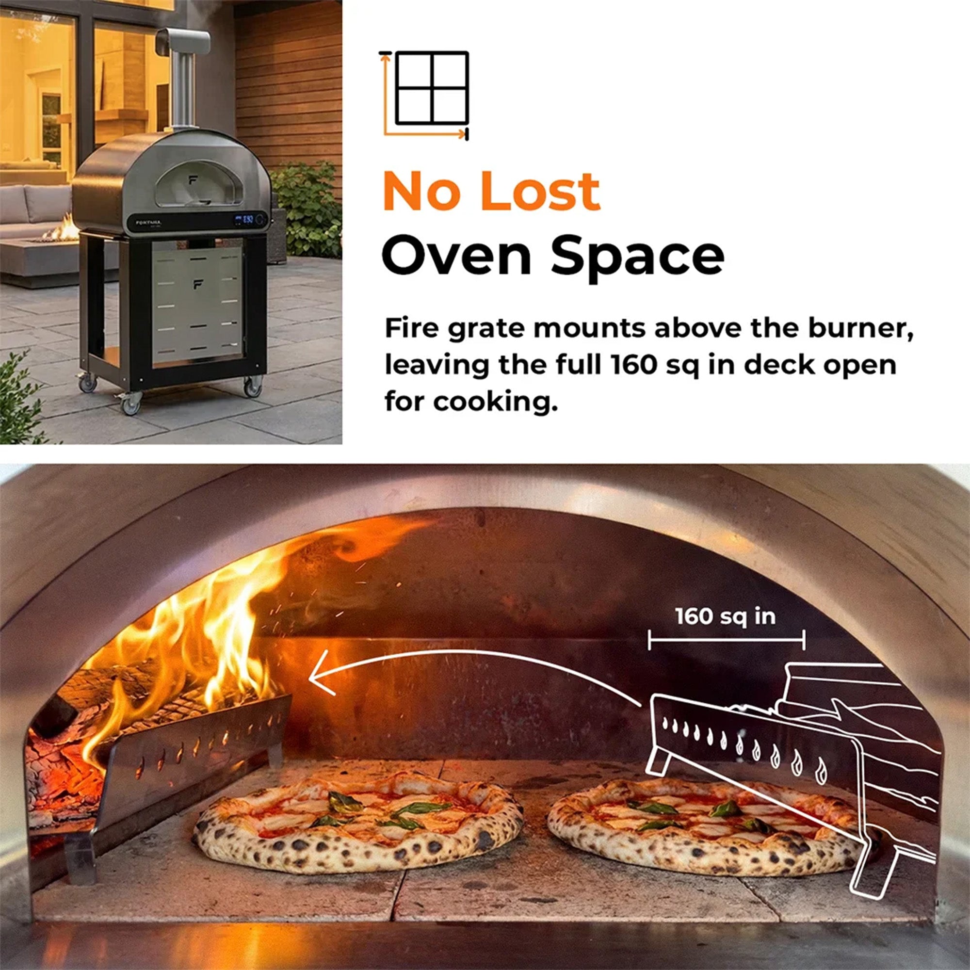 Fontana Volta 70 Duel Fuel Countertop Pizza Oven - Grey/White