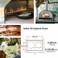 Fontana Volta 70 Duel Fuel Countertop Pizza Oven - Grey/White