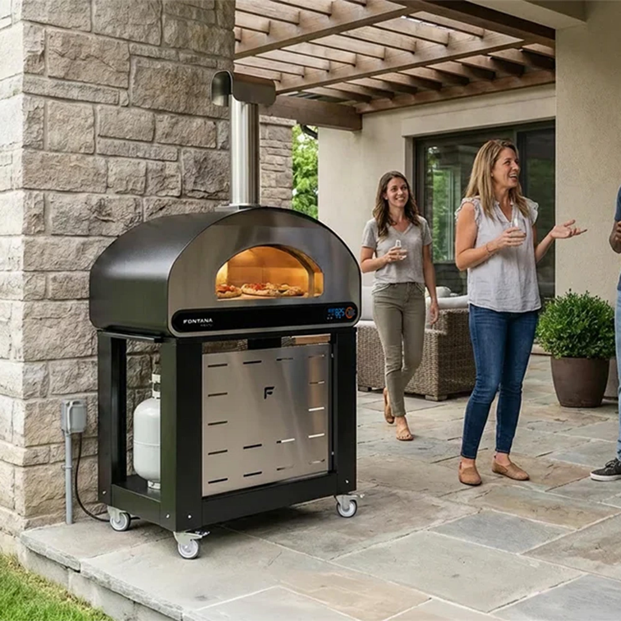 Fontana Volta 90 Duel Fuel Countertop Pizza Oven - Rosso/Red