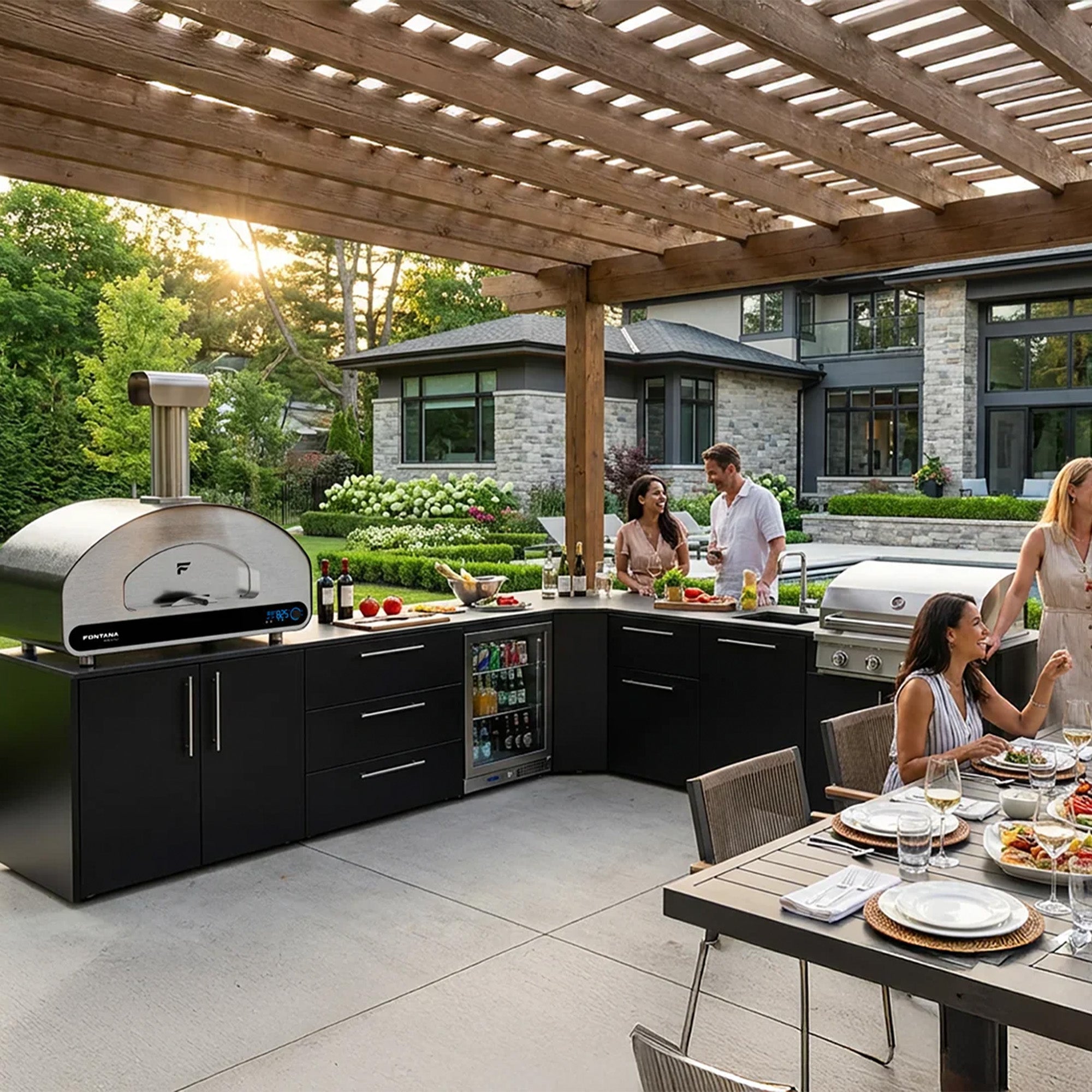 Fontana Volta 90 Duel Fuel Countertop Pizza Oven - Rosso/Red