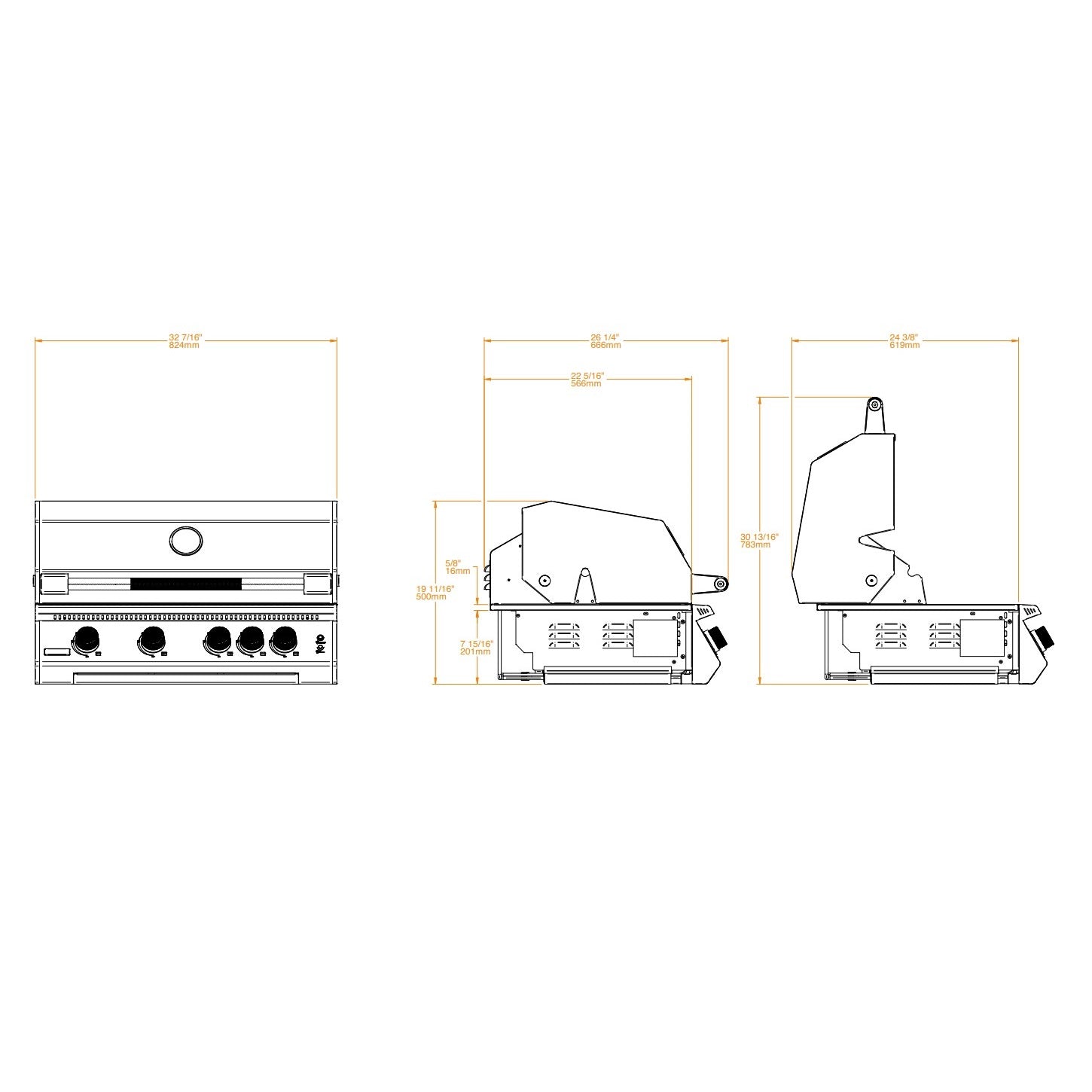 Brabura Fusion 400 Stainless Steel Built-In Gas BBQ