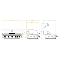 Brabura Fusion 500 Matte Black Built-In Gas BBQ