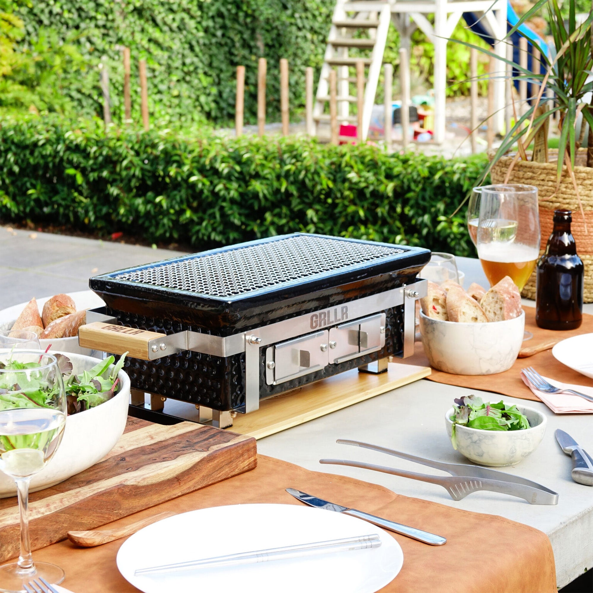 GRLLR Osaka Shichirin Rectangular Table BBQ - Black
