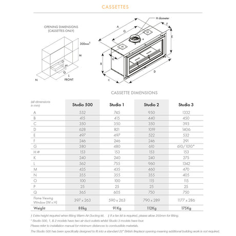 Stovax Studio 500 Edge Wood Burning Cassette - Clearance