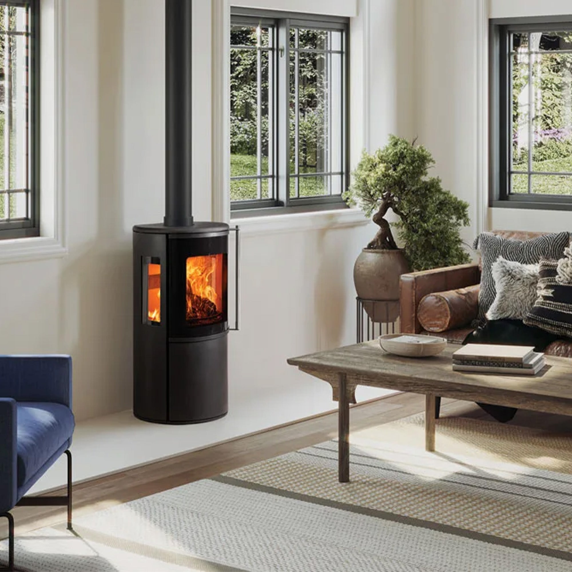 Stovax FireFX Atlas 2 Wood Burning Stove - with Side Glass Panels