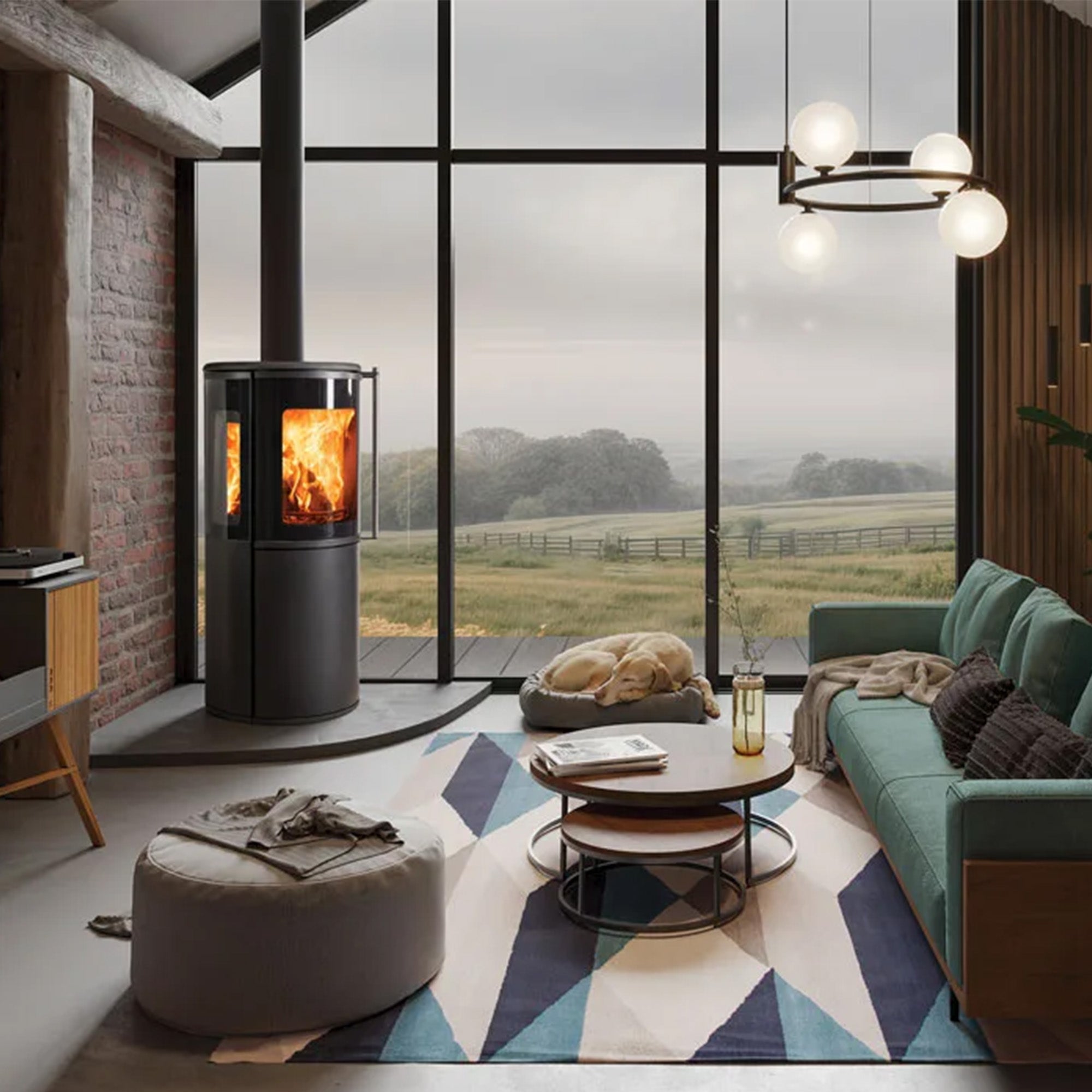 Stovax FireFX Atlas 3 Wood Burning Stove - with Side Glass Panels
