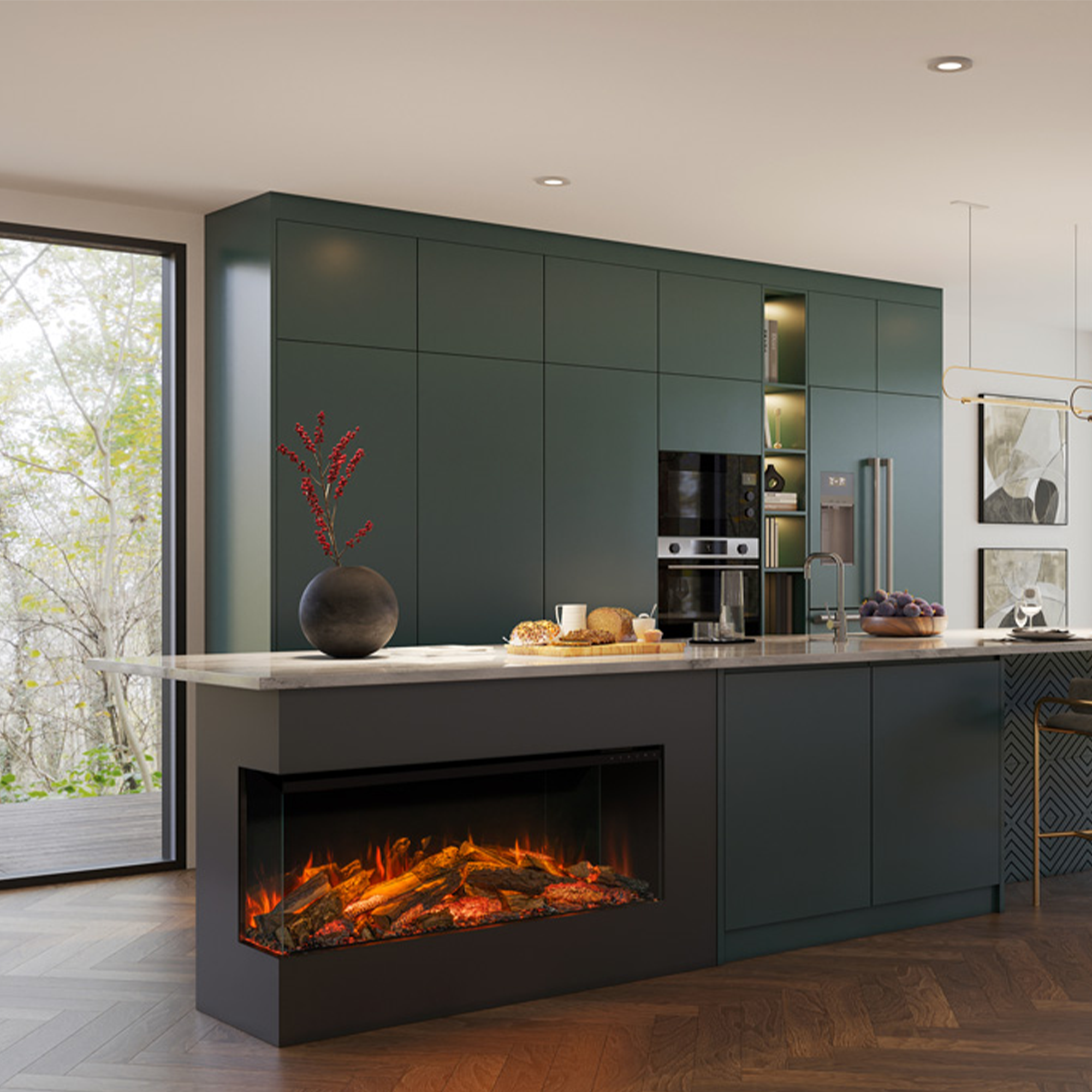 Gazco Onyx Avita 120RW Electric Fire with Luxury Logscape - Showroom Exclusive