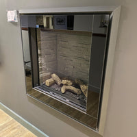 Gazco Riva2 600HL Gas Inset Fire with Ledgestone Lining and Black Glass Icon XS Frame - Ex Display