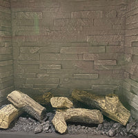 Gazco Riva2 600HL Gas Inset Fire with Ledgestone Lining and Black Glass Icon XS Frame - Ex Display