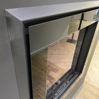 Gazco Riva2 600HL Gas Inset Fire with Ledgestone Lining and Black Glass Icon XS Frame - Ex Display