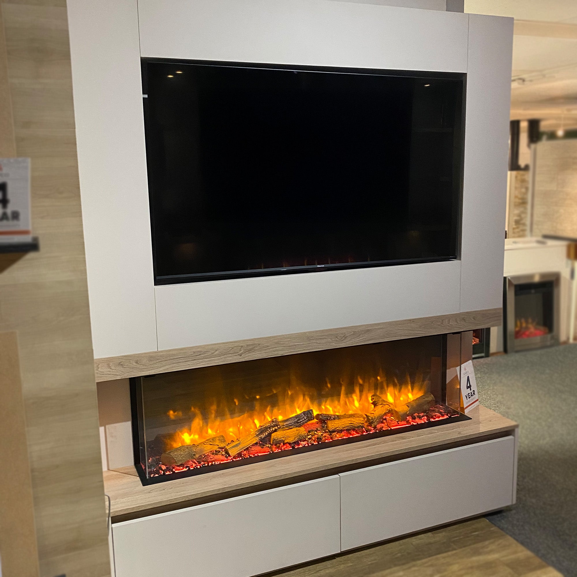 Gazco Fires eReflex 135RW Electric Inset Fire Presented in Morgen Media Small Hub - Ex Display