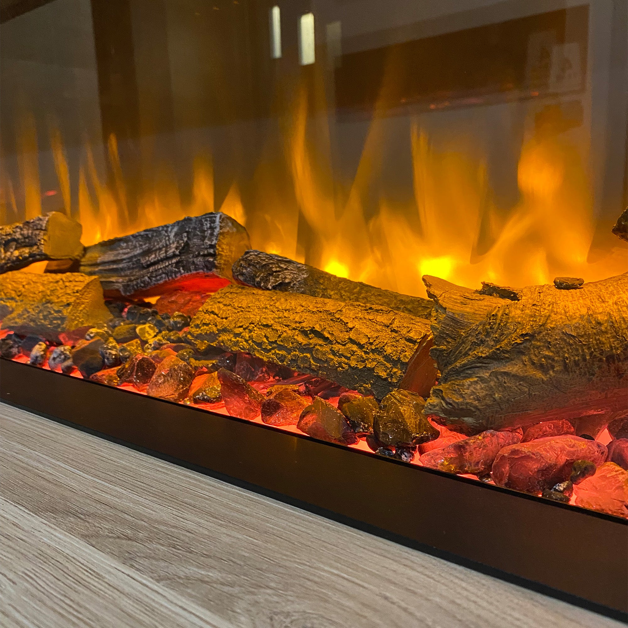Gazco Fires eReflex 135RW Electric Inset Fire Presented in Morgen Media Small Hub - Ex Display