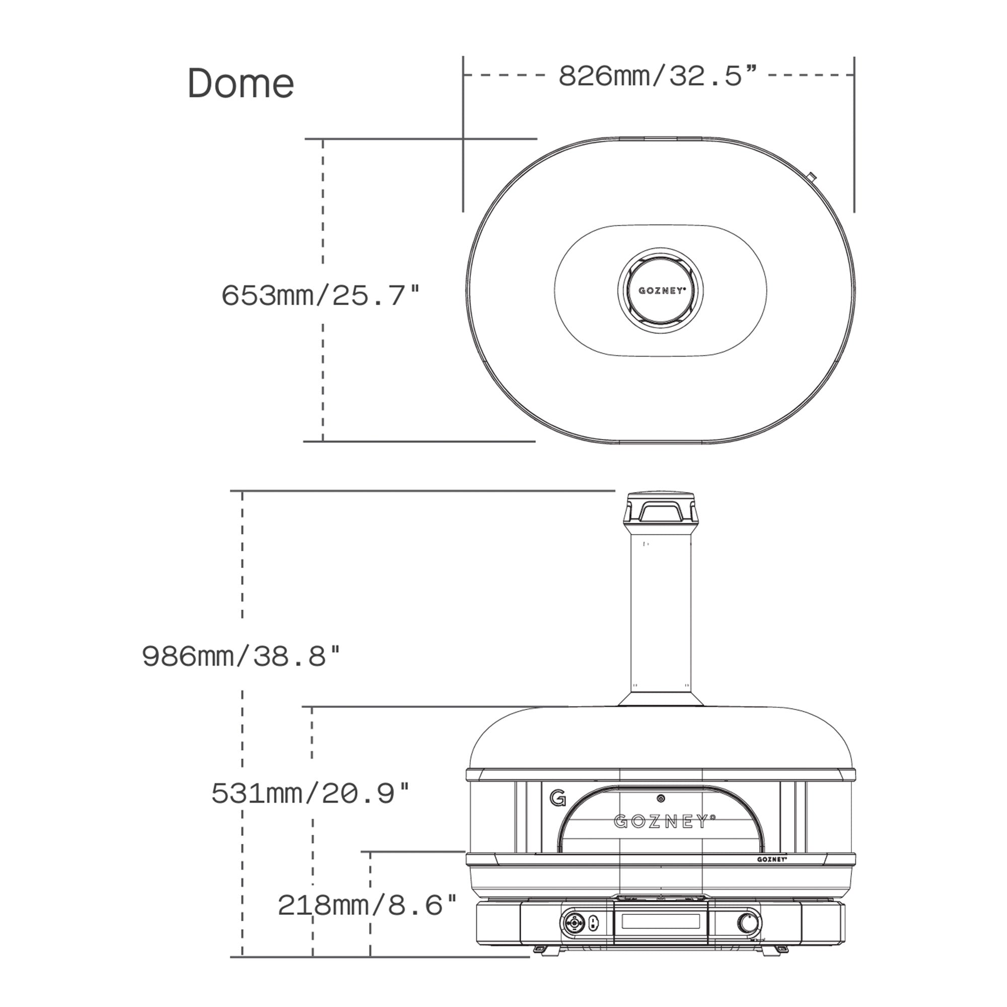 Gozney Dome (Gen 2) Multi Fuel Pizza Oven - Off Black