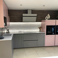 Hacker Pearl Grey & Pink Shaker Kitchen - Ex Display