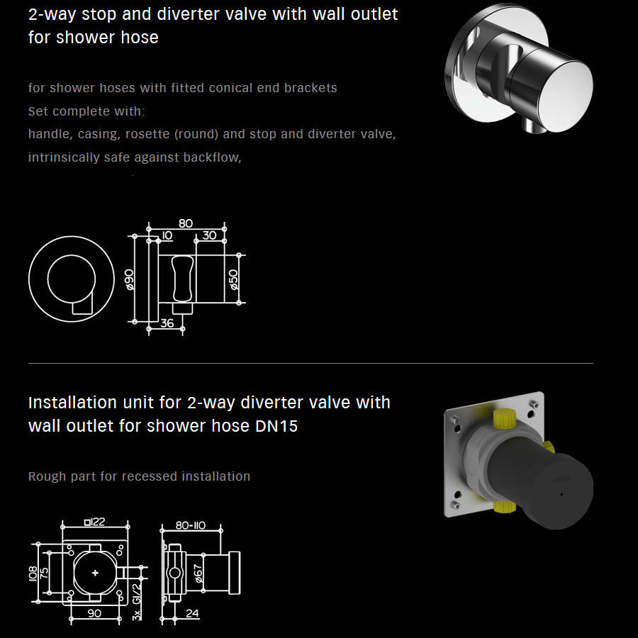 Keuco Showers - IXMO Set 9 Overhead Shower With Hand Shower Set & Round Rosette
