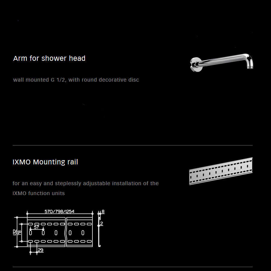 Keuco Showers - IXMO Set 7 Overhead Shower With Hand Shower & Round Rosette