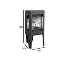 Jotul F163 Wood Burning Stove in Black With Glass Sides