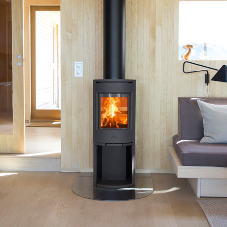 Jotul F134 Wood Burning Stove with Log Store - Optional Side Glass