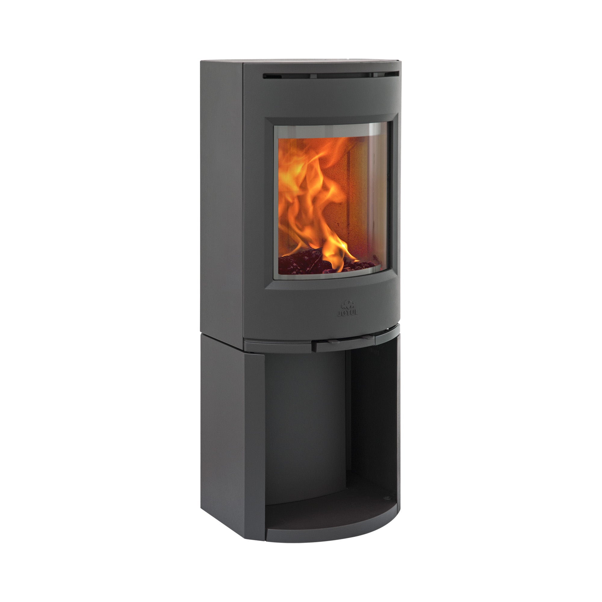 Jotul F134 Wood Burning Stove with Log Store - Optional Side Glass