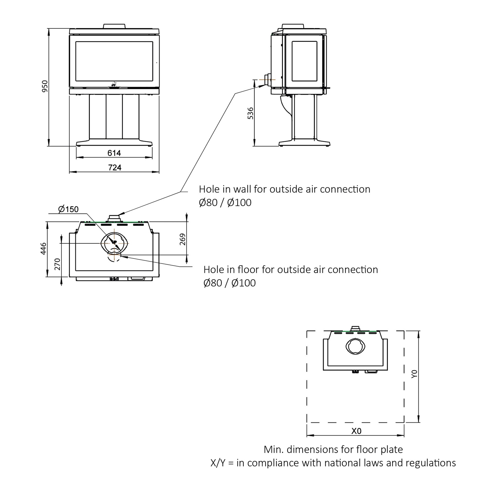 Jotul F620 HT Black Wood Burning Stove