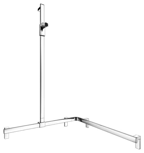Keuco Axess Left Hand Rail System with Hand-shower Bracket