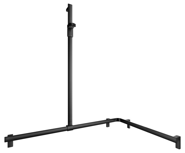 Keuco Right Hand Rail System with Hand-shower Bracket- Matt Black