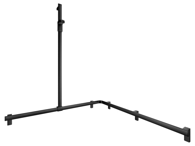 Keuco Right Hand Rail System with Hand-shower Bracket- Matt Black