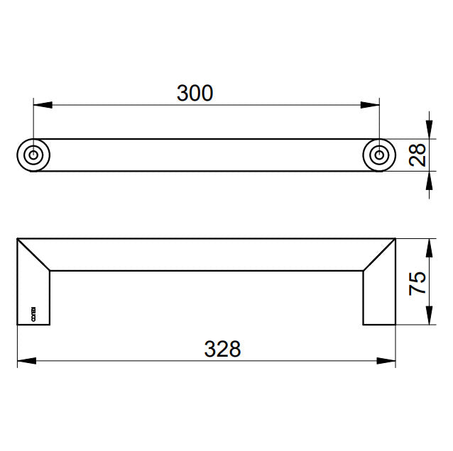 Keuco Collection Reva Grab Bar 300mm