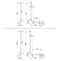 Keuco Axess Grab Bar Angled Right Execution in Chrome-Plated Finish - Available in Various Sizes