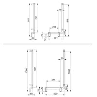 Keuco Axess Grab Bar Angled Left Execution in Chrome-Plated Finish - Available in Various Sizes