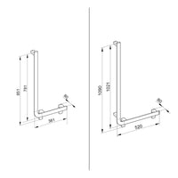 Keuco Axess Grab Bar Angled Left Execution in Matt Black Finish - Available in Various Sizes