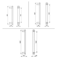 Keuco Axess Grab Bar (Vertical) in Aluminium Silver-Anodised/Chrome-Plated - Available in Various Sizes
