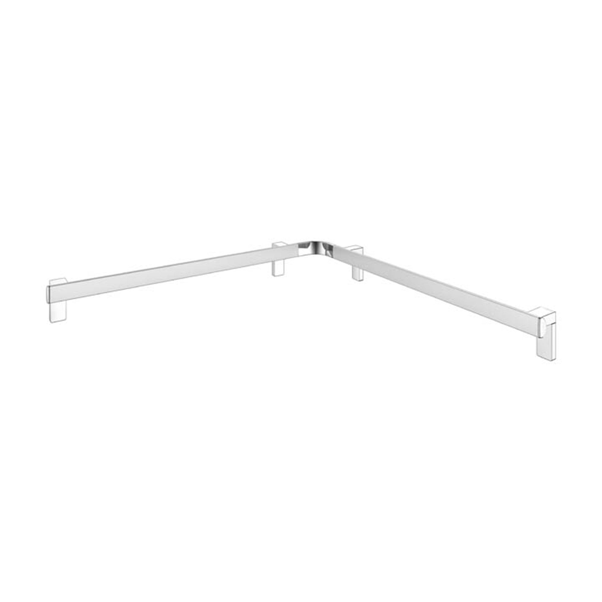 Keuco Axess Corner Grab Rail for Shower/ Bath in Aluminium Silver-Anodised / Chrome-Plated Finish - Available in Various Sizes