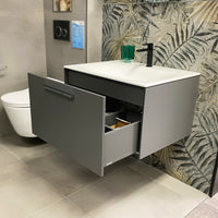 Keuco Royal 60 Anthracite Vanity Unit and Basin with Cifial Black Mixer Tap and Waste - Ex Display