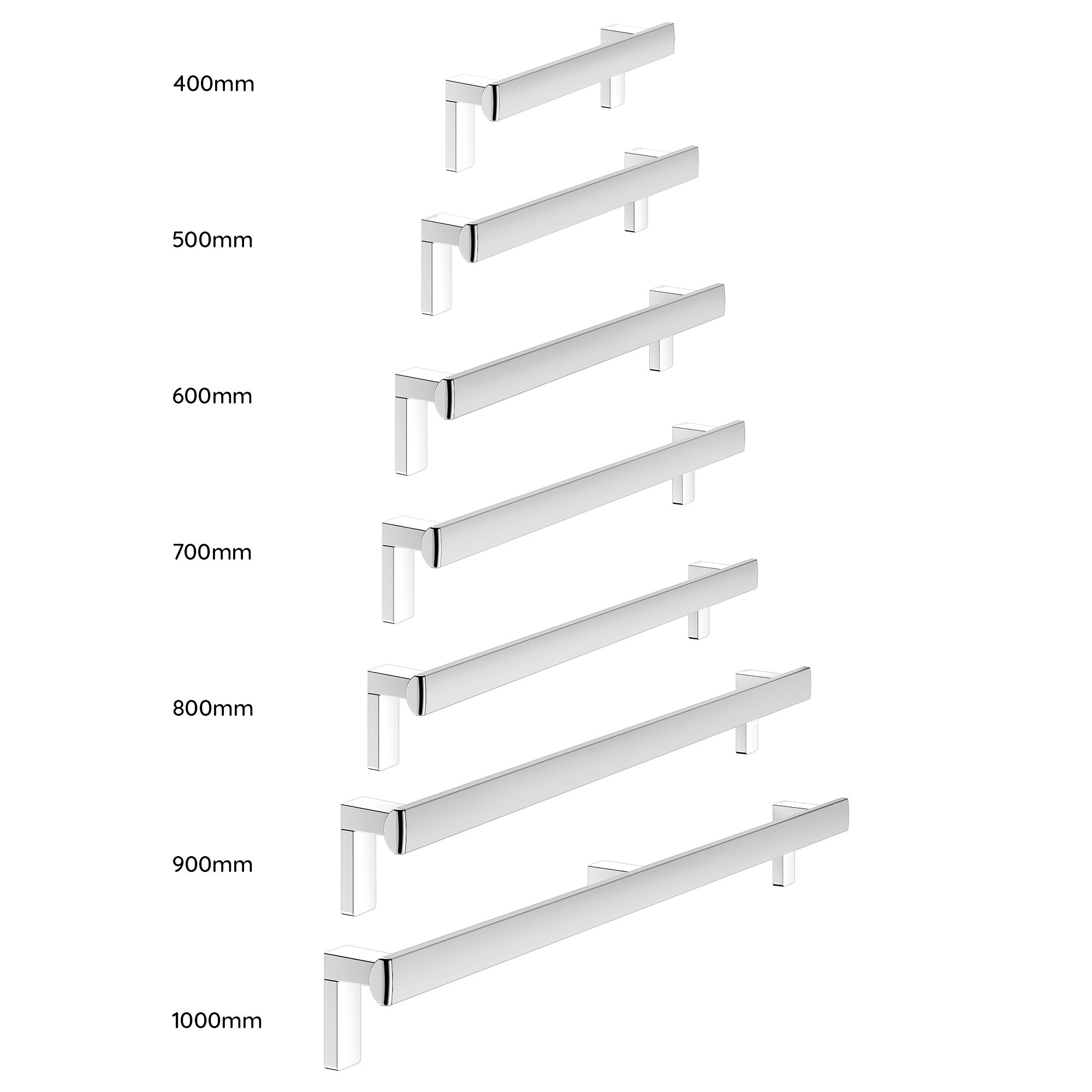 Keuco Axess Grab Bar (Horizontal) in Aluminium Silver-Anodized/Chrome-Plated - Available in Various Sizes