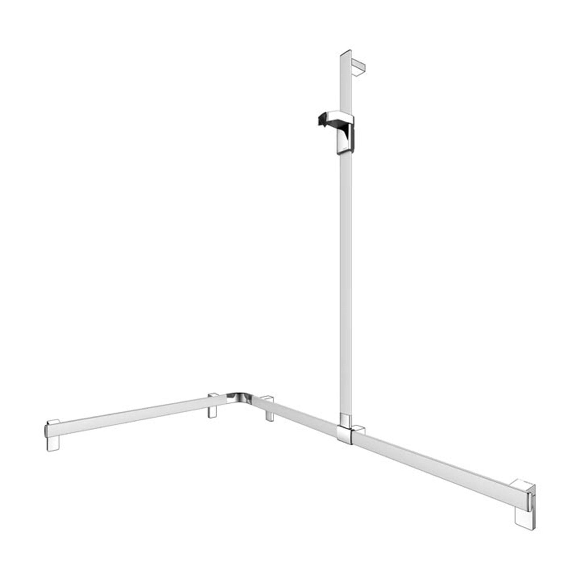 Keuco Axess Hand Shower Rail and Grab Bar System Aluminium Silver-Anodised / Chrome Plated - Right Hand - Available  in Various Sizes