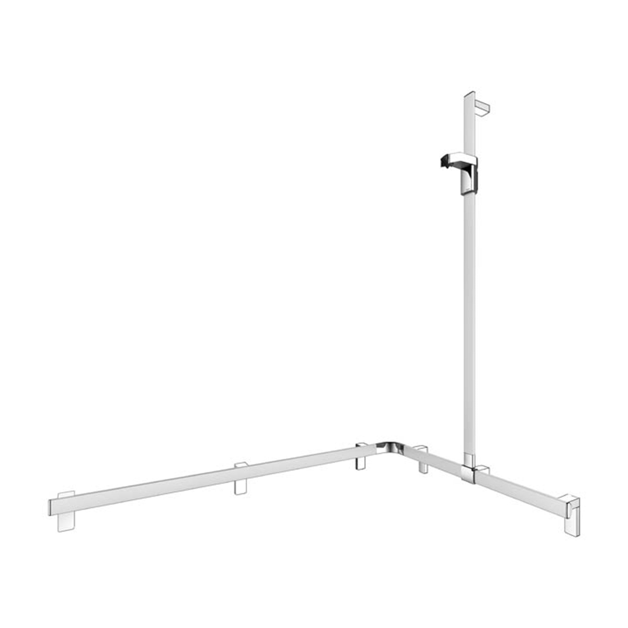 Keuco Axess Hand Shower Rail and Grab Bar System Aluminium Silver-Anodised / Chrome Plated - Right Hand - Available  in Various Sizes