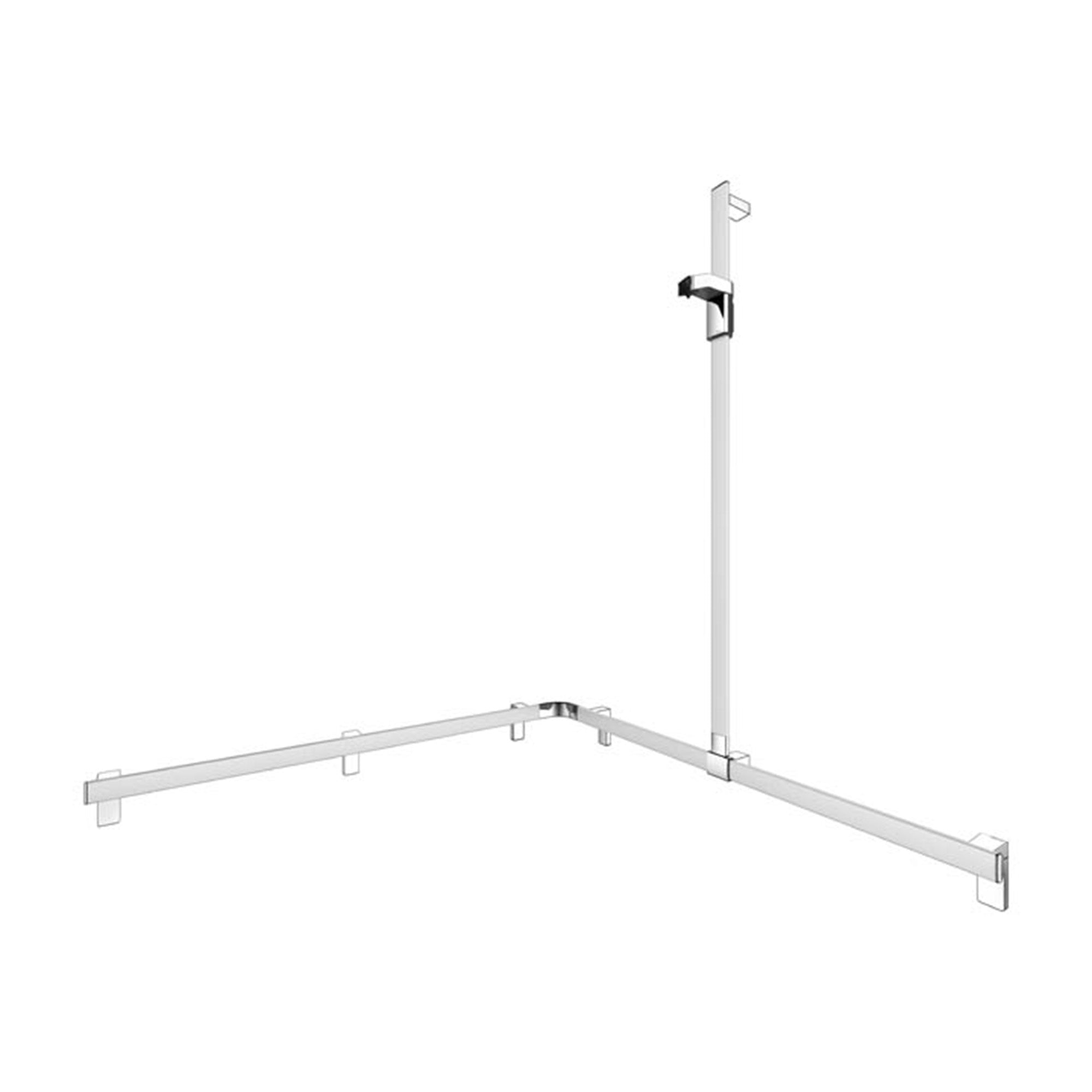 Keuco Axess Hand Shower Rail and Grab Bar System Aluminium Silver-Anodised / Chrome Plated - Right Hand - Available  in Various Sizes