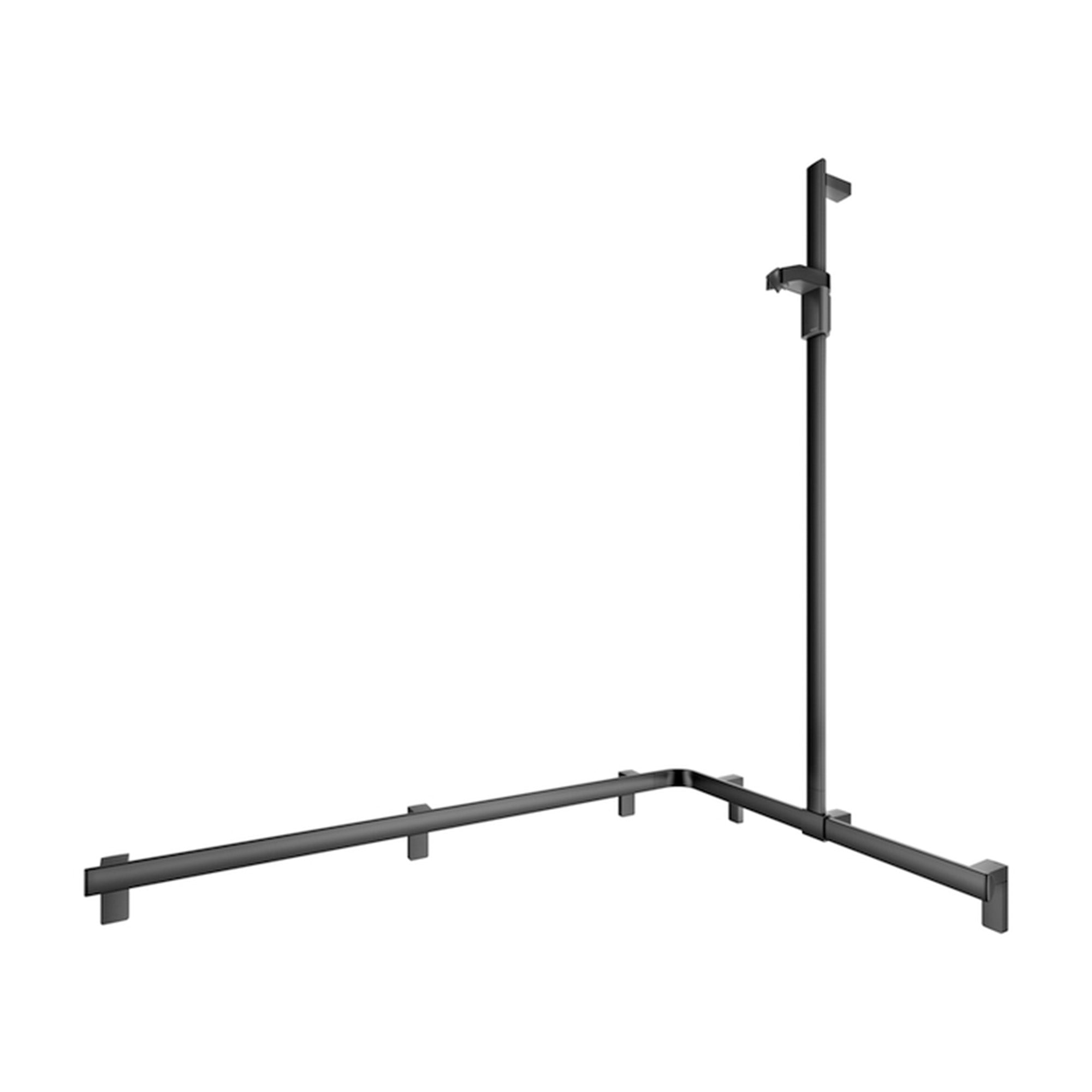 Keuco Axess Hand Shower Rail and Grab Bar System Matt Black - Right Hand