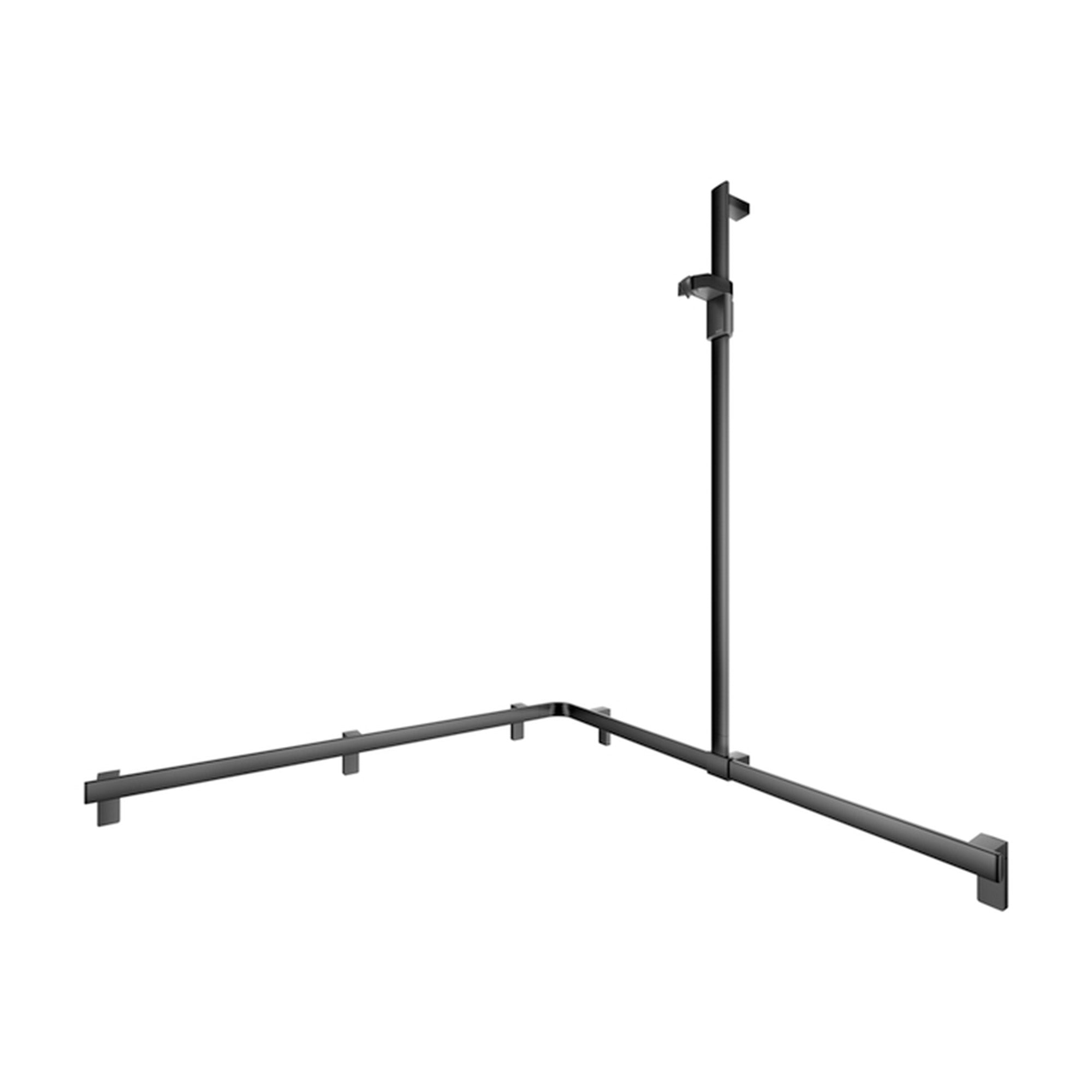 Keuco Axess Hand Shower Rail and Grab Bar System Matt Black - Right Hand
