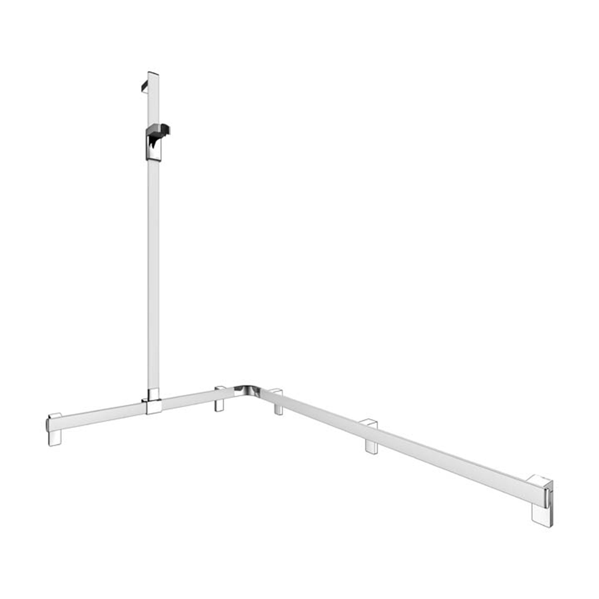 Keuco Axess Hand Shower Rail and Grab Bar System Aluminium Silver-Anodised / Chrome Plated - Left Hand - Available in Various Sizes