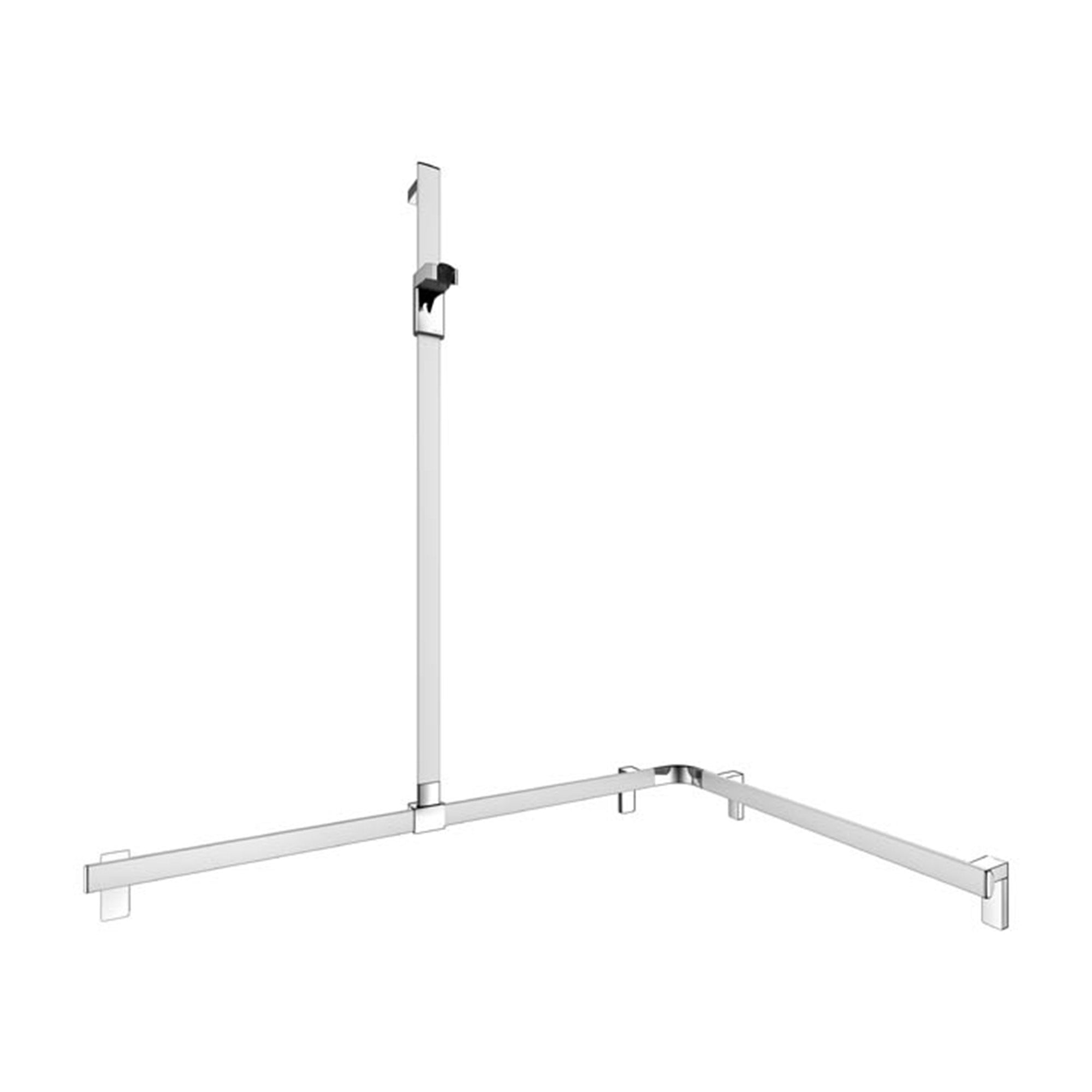 Keuco Axess Hand Shower Rail and Grab Bar System Aluminium Silver-Anodised / Chrome Plated - Left Hand - Available in Various Sizes