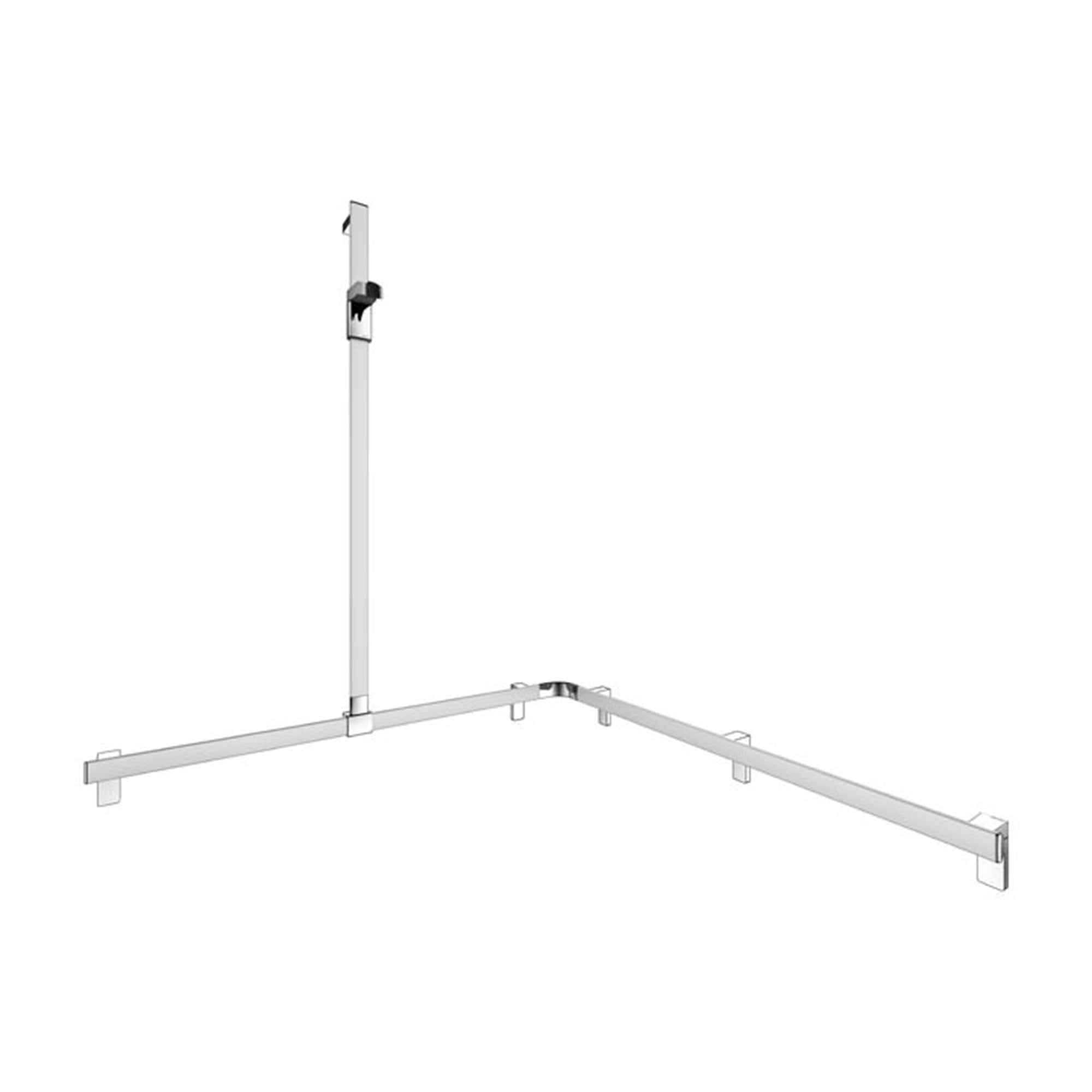 Keuco Axess Hand Shower Rail and Grab Bar System Aluminium Silver-Anodised / Chrome Plated - Left Hand - Available in Various Sizes