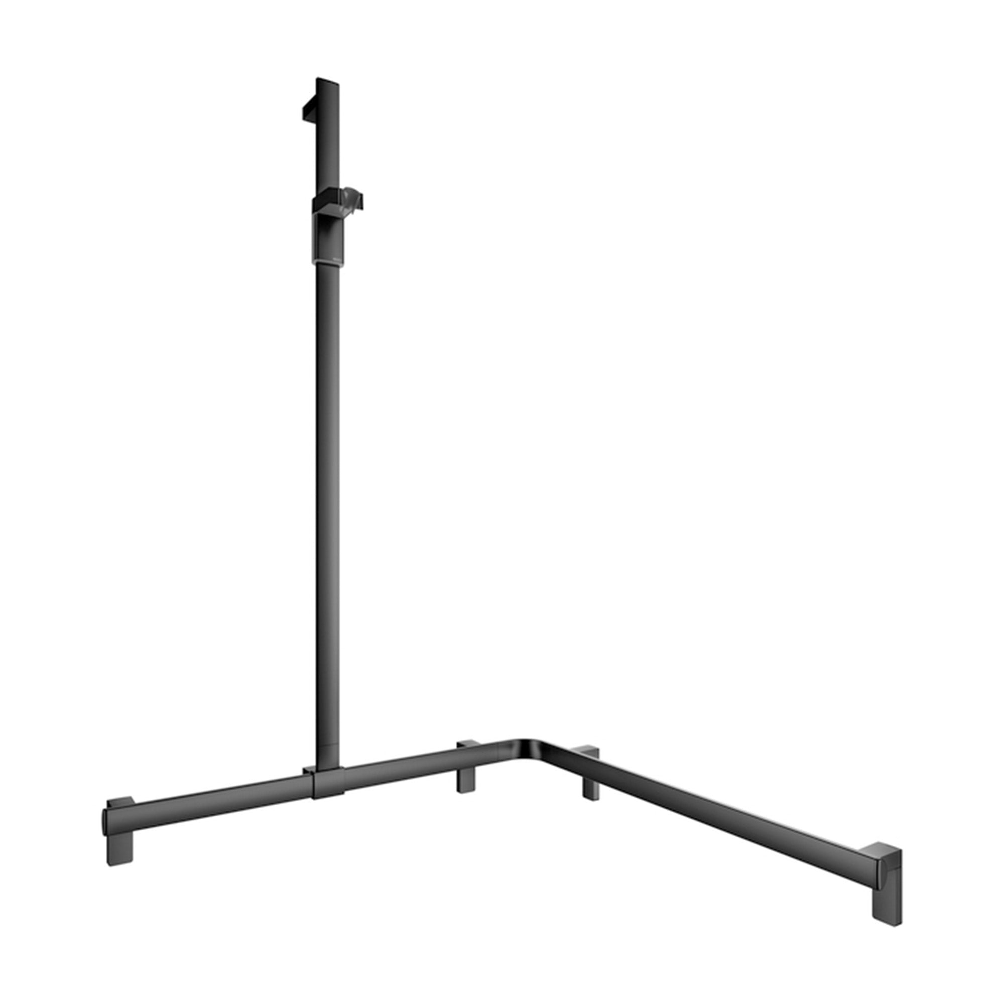 Keuco Axess Hand Shower Rail and Grab Bar System Matt Black - Left Hand - Available in Various Sizes