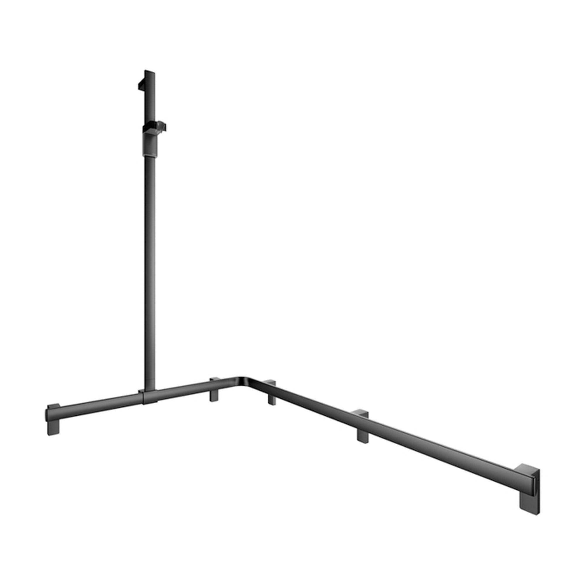 Keuco Axess Hand Shower Rail and Grab Bar System Matt Black - Left Hand - Available in Various Sizes