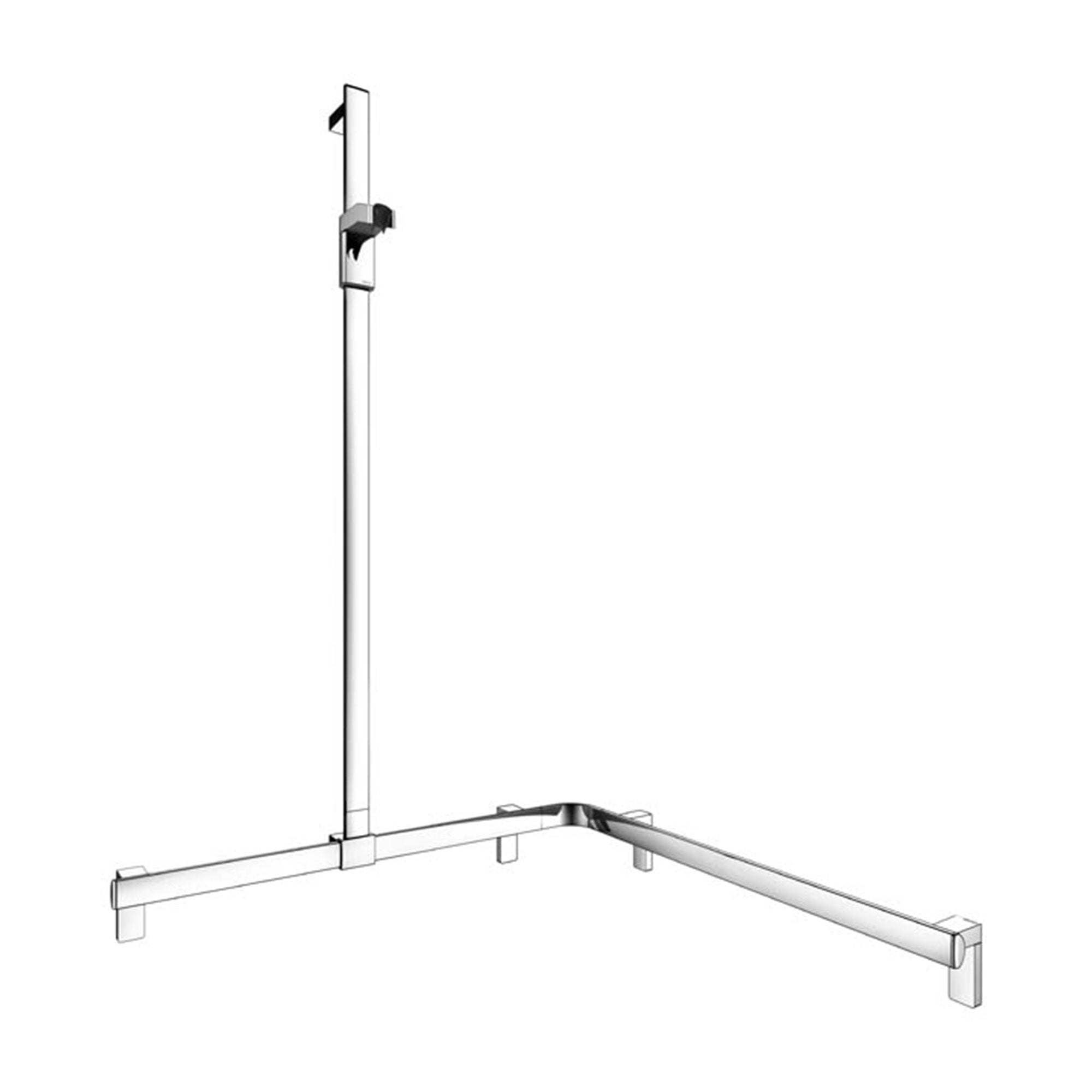 Keuco Axess Hand Shower Rail and Grab Bar System Chrome Plated - Left Hand - Available in Various Sizes